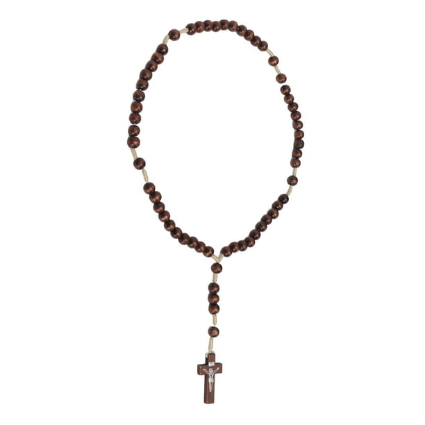 Jiali Q 2 piezas rosarios de madera, rosario católico, hecho a