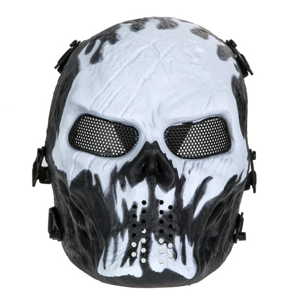  Outry Máscara de calavera Airsoft, máscara de cara completa  táctica, máscara de paintball (negro) : Deportes y Actividades al Aire Libre