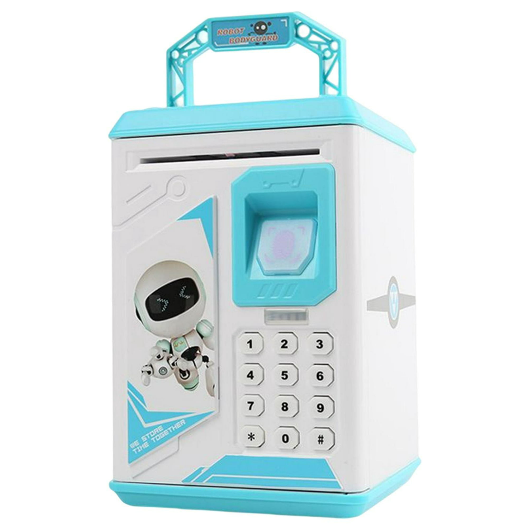 Alcancía para niños, caja fuerte de 7 pulgadas, con combinación de un solo  dígito y llave, caja de dinero segura de metal para niños, mini banco de
