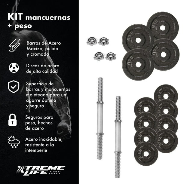 Set Mancuernas Kit De Pesas 44 Libras 18 Piezas Ajustable XTREME LIFE  DPKT43220001