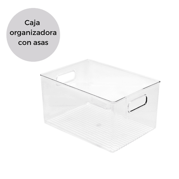 caja organizadora transparente con asas laterales good  good m28oc0009