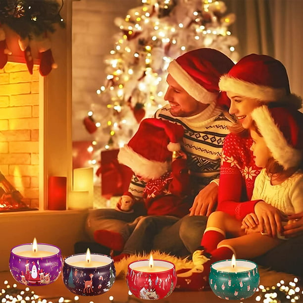 Velas aromáticas regalo para mujeres, vela aromática para aromaterapia,  descomprimir, cumpleaños, celebración de temporada navideña, vela en tarro  pequeño con natural Rojo Verde Cocina, Decoración y Otros