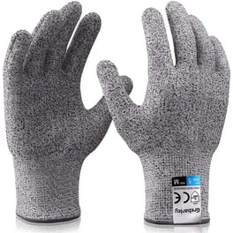 Guante resistente a cortes, guantes de guantes de protección de nivel 5 de seguridad carnicero, guantes resistentes cortes de seguridad para cocina/exterior/explorar, gris 1 par Ormromra GX-332 |