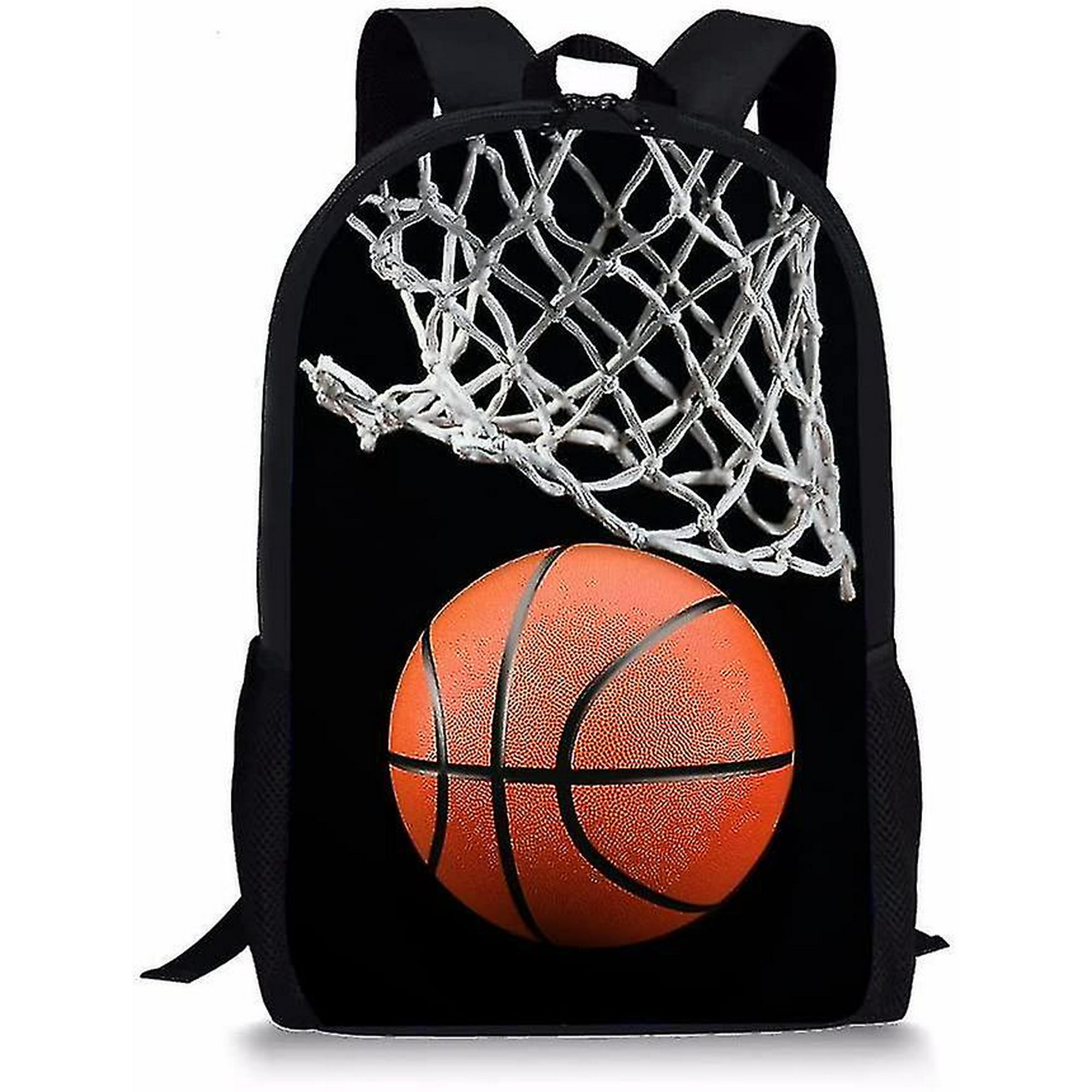 Mochila de baloncesto para niños y niñas, mochilas negras de 16 pulgadas  para viajes escolares, mochila ligera y fresca para niños, Baloncesto-2