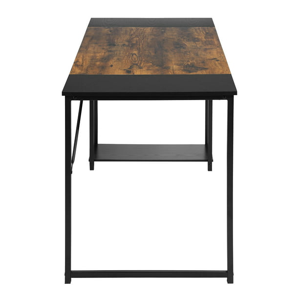 Mesa/escritorio de madera hecho a mano a medida. 120 x 60. Industrial,  patas de horquilla. Oscuro -  México