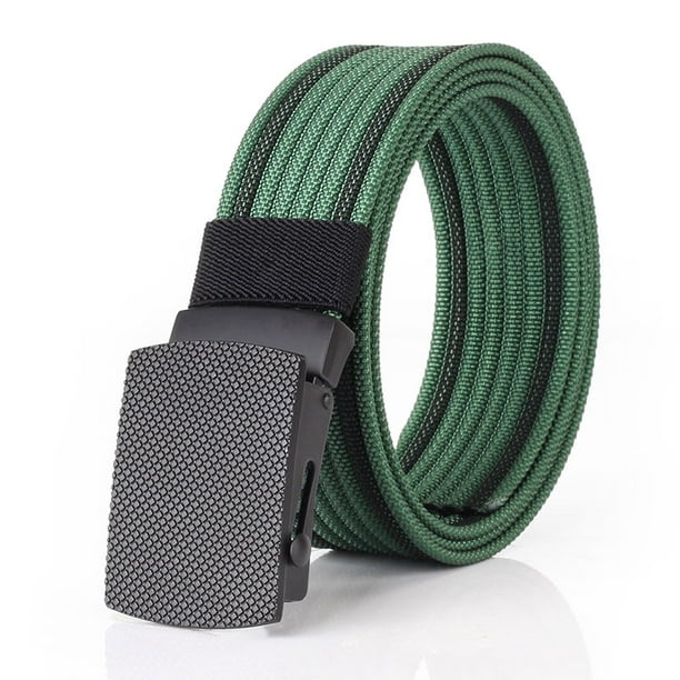 Cinturones nailon para hombre, cinturón táctico militar con hebilla de plástico YKK, duradero y para uso al aire libre [49.2" de largo, 1.5" de ancho], verde sincero electrónico | Bodega