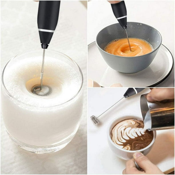 Espumador de leche de mano, máquina de espuma eléctrica recargable por USB para  café, mini mezclador de bebidas con espuma de leche de 3 velocidades con 2  batidores para café a prueba
