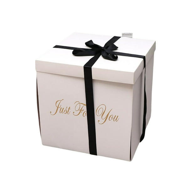 Caja sorpresa de regalo dulce para fiesta de cumpleaños de boda, cajas de  embalaje de recuerdo, caja de almacenamiento de compromiso, hogar,  Almacenamiento y organización del hogar Lazo negro Injueey HA081335-04