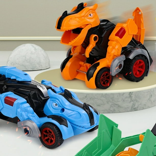 Transformando juguetes de coche para 3-7 años, juguetes de dinosaurios  Juguetes de coche Robot Juguetes Niños Fricción Coche Regalos de cumpleaños  para niños 2 en 1 Transformando coche transformando R