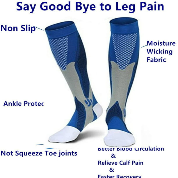 Calcetines deportivos hasta la rodilla para hombre, medias de compresión  para enfermeras, Edema, Diabetes, venas varicosas