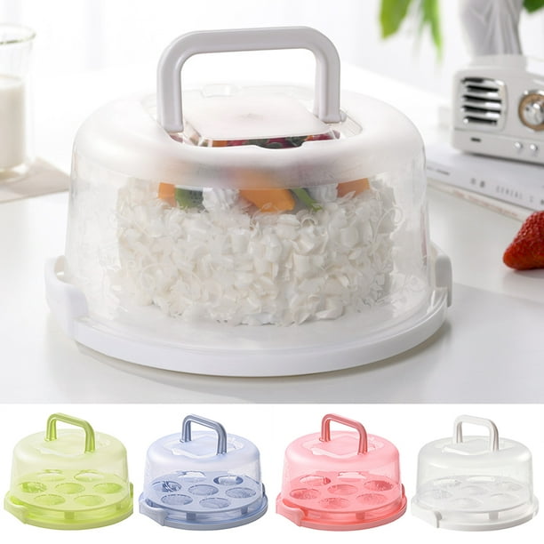 caja de almacenamiento de pastel portátil caja de pastel de cumpleaños  redonda cocina recipiente para hornear de boda azul brillar Electrónica |  Walmart en línea