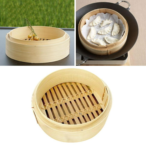 Cesta de vapor de bambú, vaporera de bola de masa para cocinar Dim Sum, Bao  Bun, vaporera de suma de vapor de vapor (16.5 cubiertas)