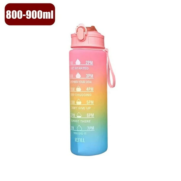 Botella De Agua Motivacional 900 Ml Plástica Deporte