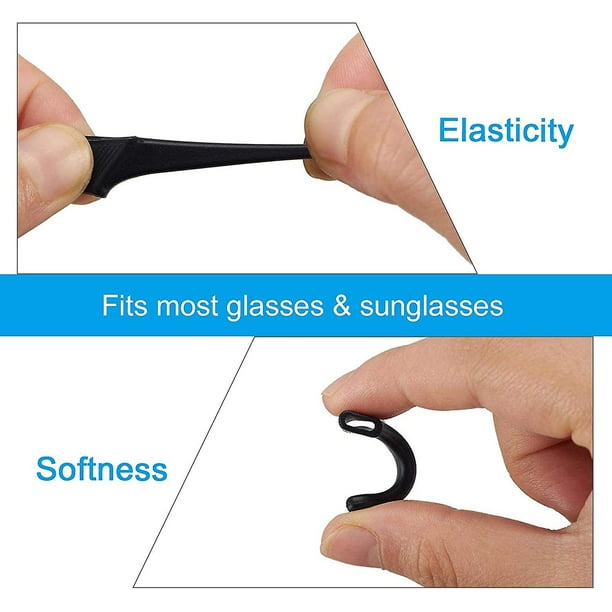 Lentes de silicona suave con puntas de patillas para niños y adultos,  retenedores elásticos antideslizantes para lentes de sol, lentes de  lectura, 12