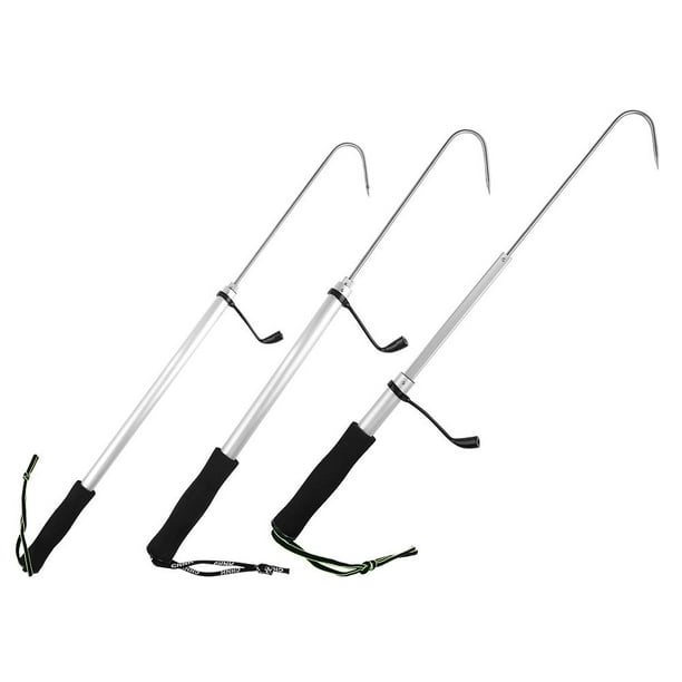 Gancho de lanza para soporte de garfio de pesca flexible de acero  inoxidable para exteriores (120 cm)