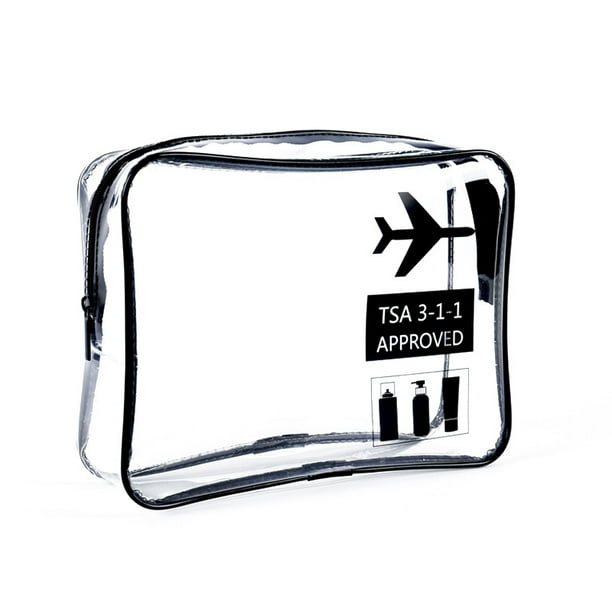 Neceser transparente - 2 bolsas transparentes de avión - Neceser