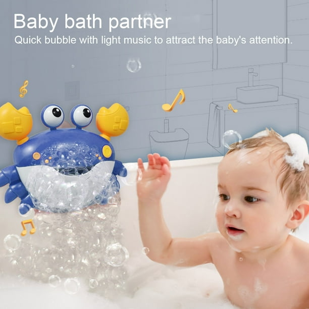 Juguete de baño de burbujas, juguetes de baño para bebés de burbujas que  escupe automáticamente, máquina de burbujas para bañera y reproduce 12