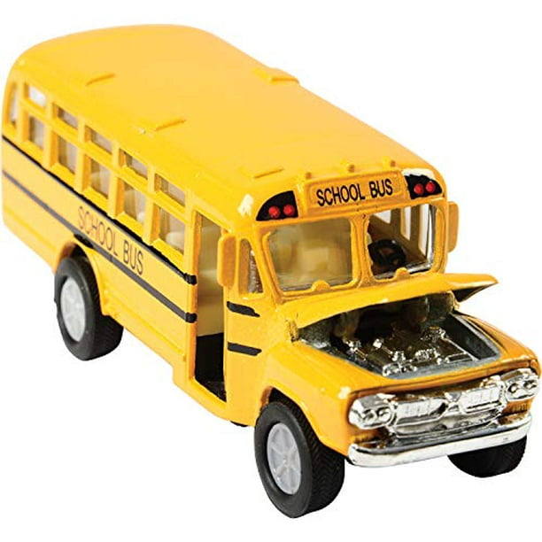 Autobús de juguete de metal moldeado a presión, 5 in., Paquete de 10,  Amarillo