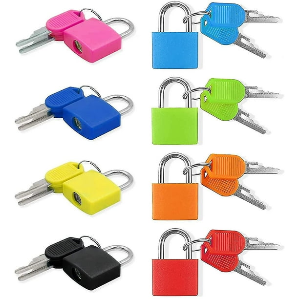 12 candados de maleta con llaves, cerraduras de equipaje pequeñas, candados  de metal, candados de equipaje, mini candado multicolor con llave para