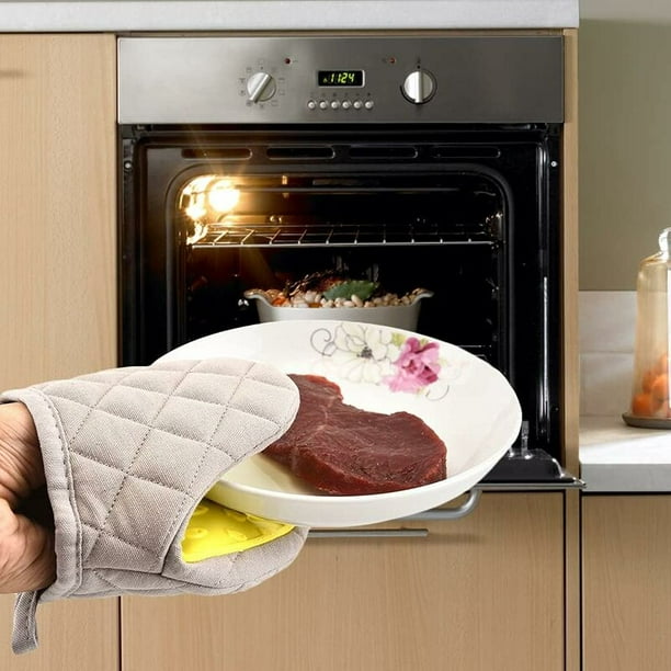 4 manoplas de silicona resistentes al calor, mini guantes de silicona para  horno para cocina, cocina, hornear, barbacoa, guantes de horno de