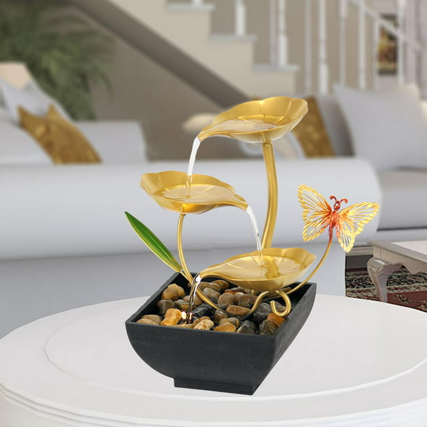 Kwnces Fuente de mesa para interiores de 10.6 pulgadas, fuente de agua para  escritorio, fuente de agua decorativa Zen con iluminación – Yaxa Colombia