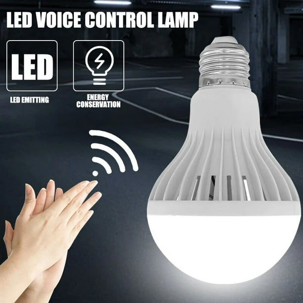Bombilla LED con Sensor de movimiento, lámpara de luz con control de  sonido, 3W, 5, 7, 9, 12W, para el hogar, escalera, pasillo