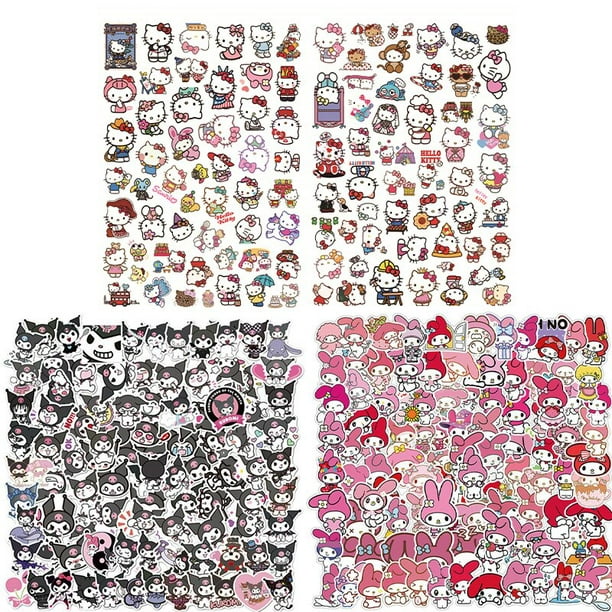 Pegatinas de Hello Kitty Kuromi para álbum de recortes, pegatinas bonitas  de Anime, grafiti, diario, Maleta, teléfono, portátil, decoración, álbum  DIY, 100, 50 Uds.