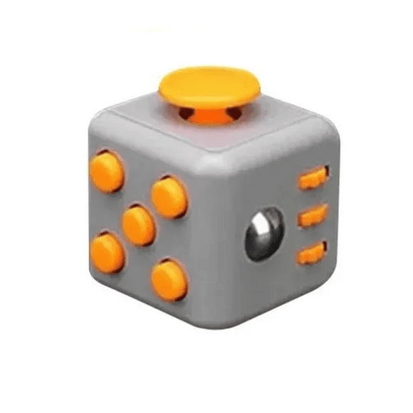 fidget cube  juguete anti estrés gris amarillo malubero malu1310