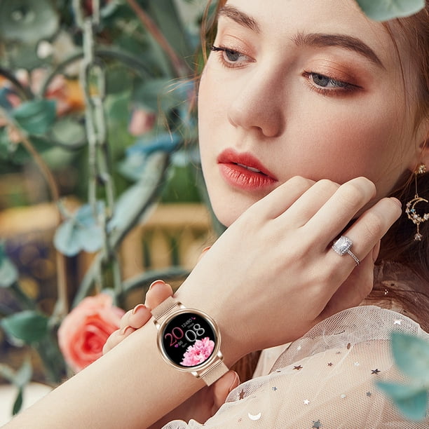 proteger Circunstancias imprevistas probabilidad MK20 El smartwatch femenino es compatible con Android / iOS,oro rosa  Abanopi Correa de cuero | Walmart en línea