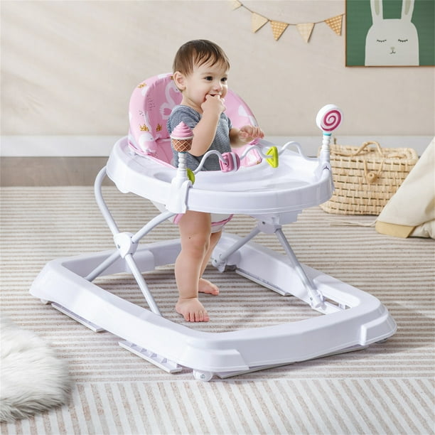 GOPLUS Andador de bebé plegable, con 3 juguetes, altura ajustable en 3  niveles, tacatá con cojín extraíble y lavable, carga máxima 13,5 kg, para  niños de 6 a 36 meses (Gris) : : Bebé