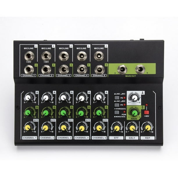 Mezclador de Audio Profesional Portátil, Mezclador de Línea de  Reverberación de 10 Canales, Consola Mezcladora de Sonido RCA, Controlador  de Sonido DJ perfke Mezclador de audio