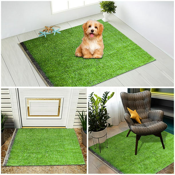 Falflor Alfombra de césped artificial de 3 x 5 pies, alfombra de césped  para exteriores, alfombra realista de césped falso para perro, para  interiores