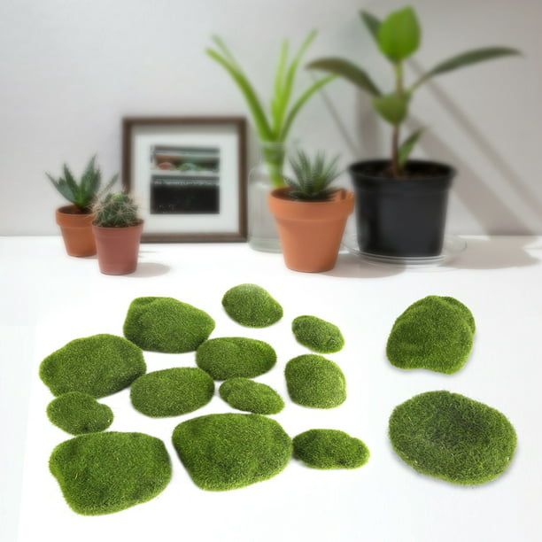 Musgo Artificial de flores falsas para plantas en macetas, musgo verde,  decoración del hogar, artesanías de
