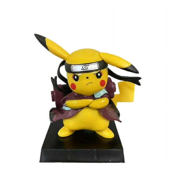 figura de anime de pikachu disfrazado de naruto en modo inmortal pokémon