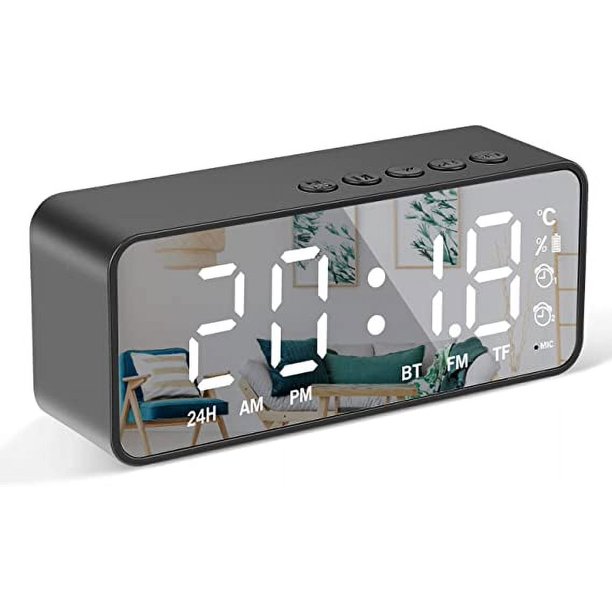 Altavoz alarma dual reloj despertador digital bluetooth pantalla