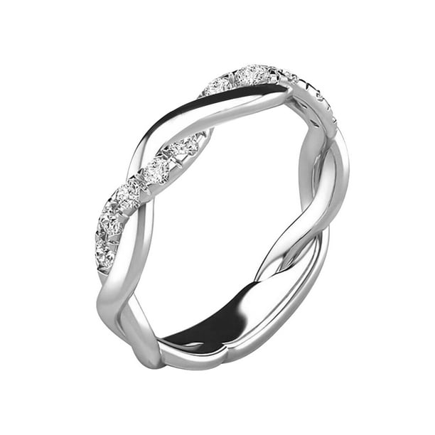 Juego de anillos de boda de compromiso elegante con diamantes de circonio  nupcial de 2 piezas Wmkox8yii fajkfhkj1779