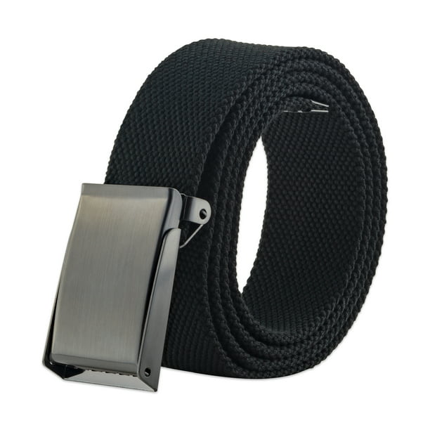 Cinturones de lona para hombre, de color sólido, casual, con agujeros,  cinturón de tela tejida
