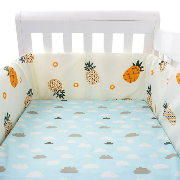 Cuna de bebé de 2 a 8 años con parachoques protectores, marco de cama de  madera estable de alta seguridad, muebles para niños de 85x163,5x155 cm -  AliExpress