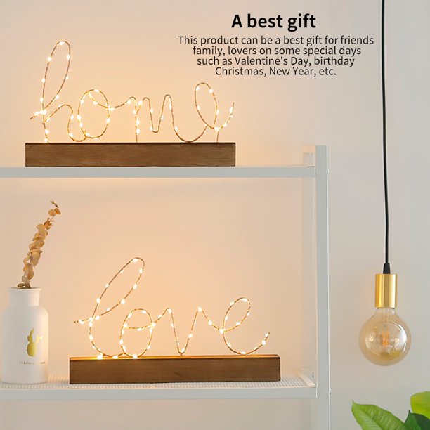 Regalo De Cumpleaños De Inicio Figuras Decorativas Adornos LED De Luz De  Lámpara De Cartas De Amor Salón Dormitorio Disposición Decoración Valentín  De 29,37 €