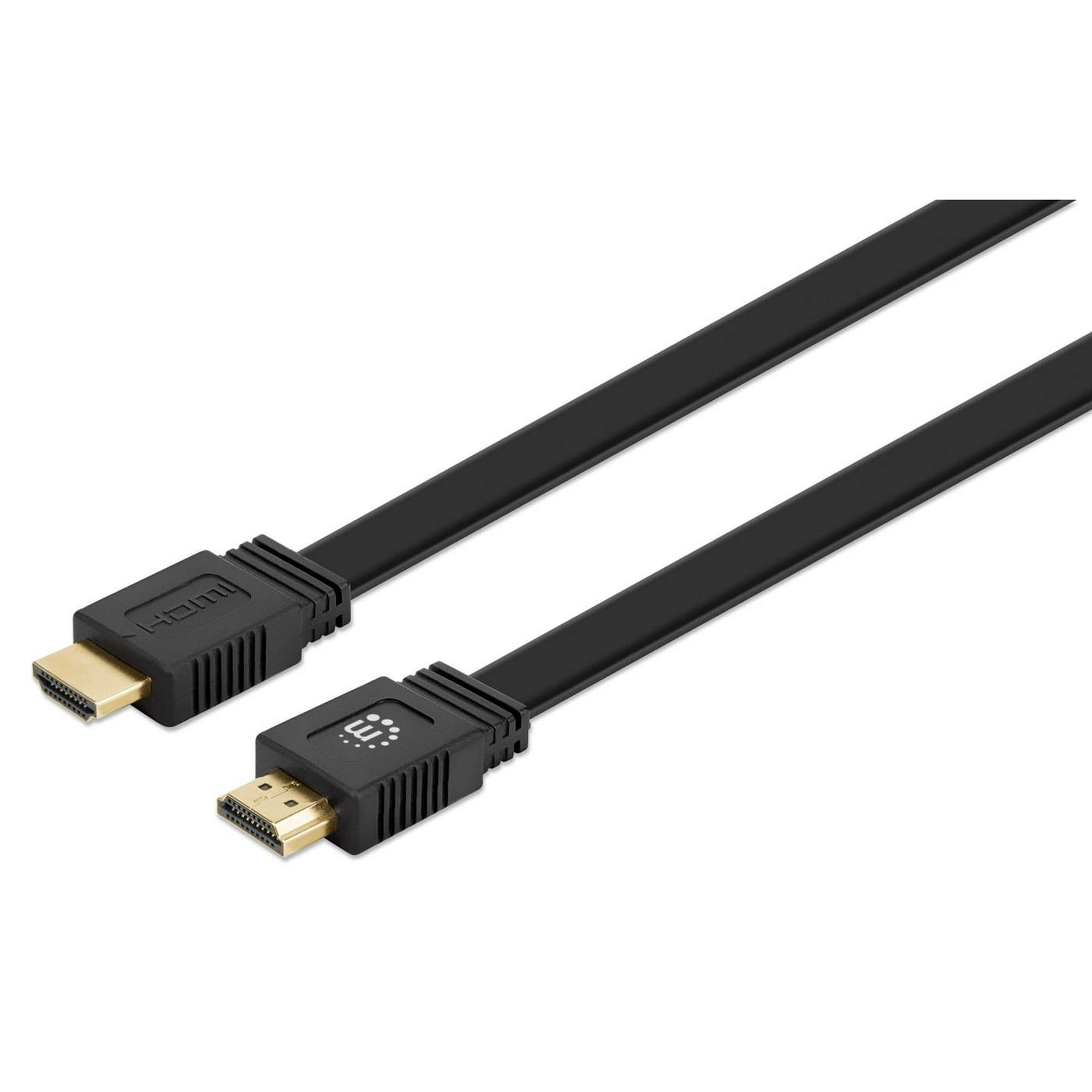 Cable hdmi plano de alta velocidad con ethernet, 4k@60hz uhd, 10 m manhattan cable hdmi