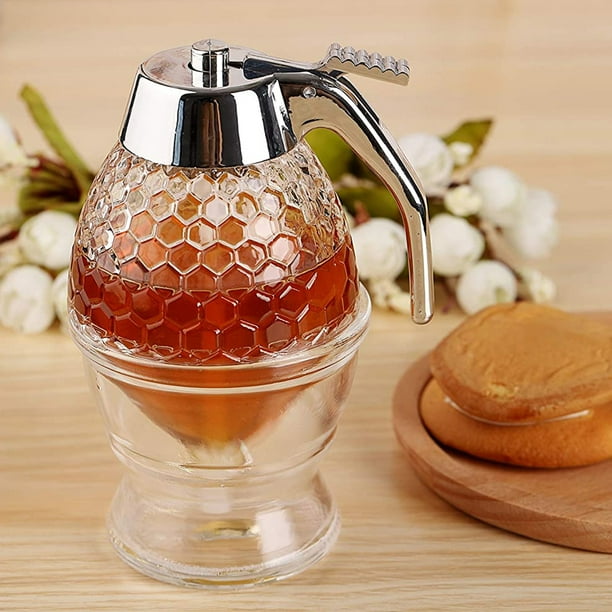 Dispensador de jarabe de miel, tarro dispensador de miel de 200 ml,  recipiente de almacenamiento acrílico sin goteo, flujo moderado, sin BPA  Vhermosa DE-CJW-0704