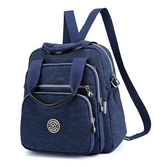bolso mochila impermeable 2 en 1 para mujer azul marino malubero mochila