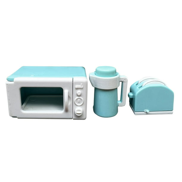 Horno de casa de muñecas en miniatura Microondas Muebles de cocina 1 12  Accesorios a escala Mini Horno de casa Modelo Miniaturas Plástico Mini