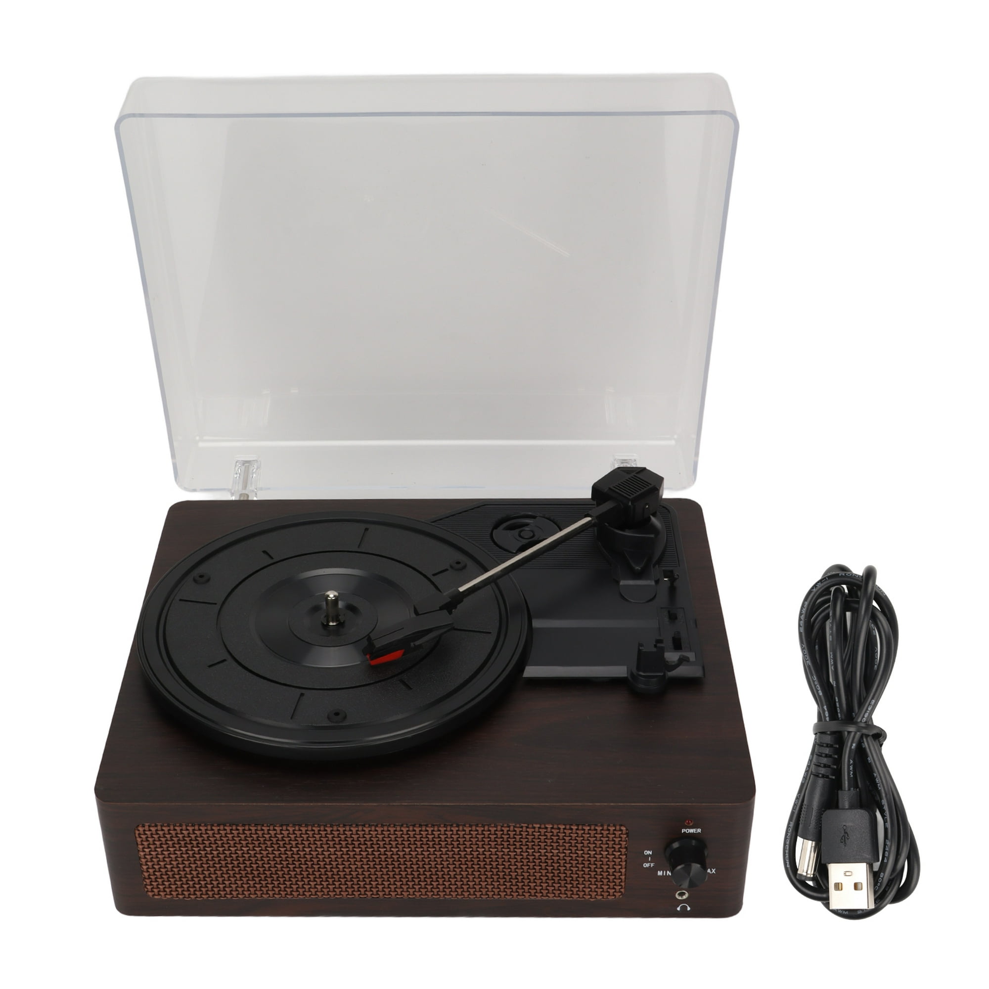 Reproductor de discos, tocadiscos para discos de vinilo con bocinas, 3  velocidades, accionado por correa, reproductor de discos vintage.