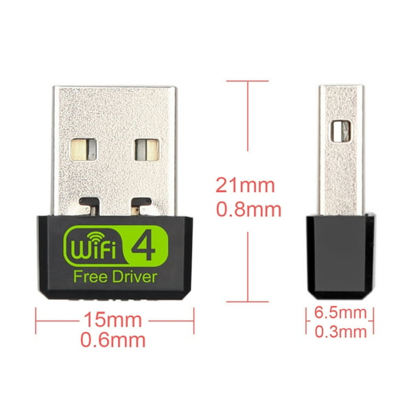 Adaptador inalámbrico WiFi USB para PC escritorio 150 Mbps