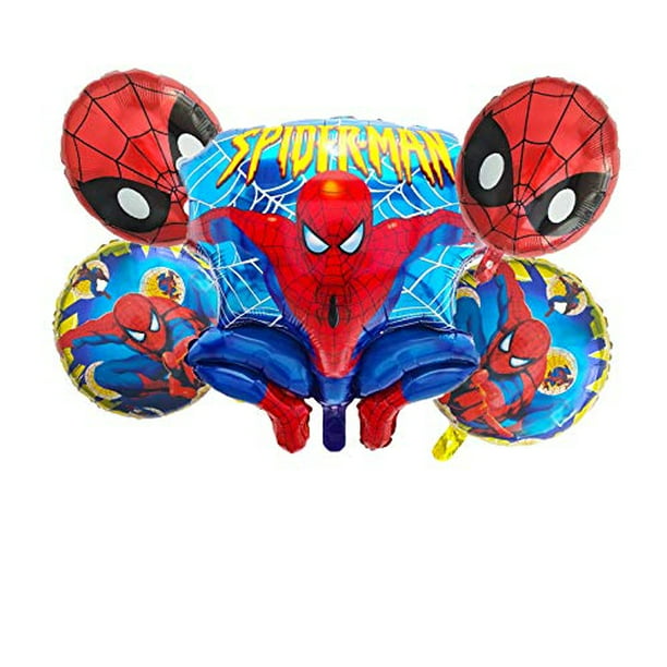 BCD-PRO Juego de globos de papel de aluminio de Spiderman para decoración  de fiesta de cumpleaños de niños (13 piezas), cintas incluidas.