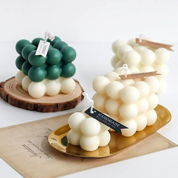 Vercico - 3 moldes para hacer velas, moldes de silicona de punto, de lana,  bolas de burbujas, molde mágico para hacer jabón de velas, artesanías