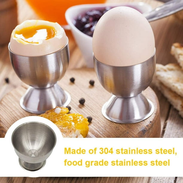 Huevera original, soporte para huevera de acero inoxidable y abridor de  huevos de doble cara, galleta de huevo de Pascua de gran tamaño para huevo  cocido