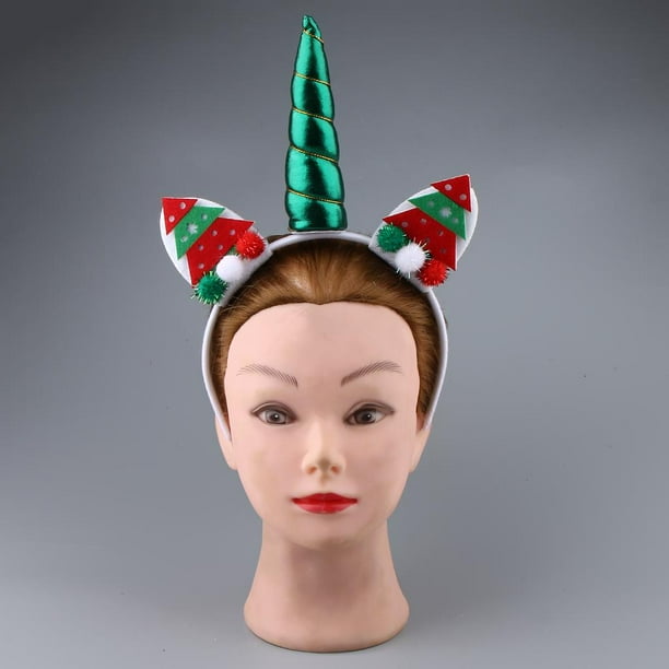 Diadema elástica de cuerno de unicornio con purpurina para bebé,  suministros de fiesta de unicornio para niños, regalo de cosplay