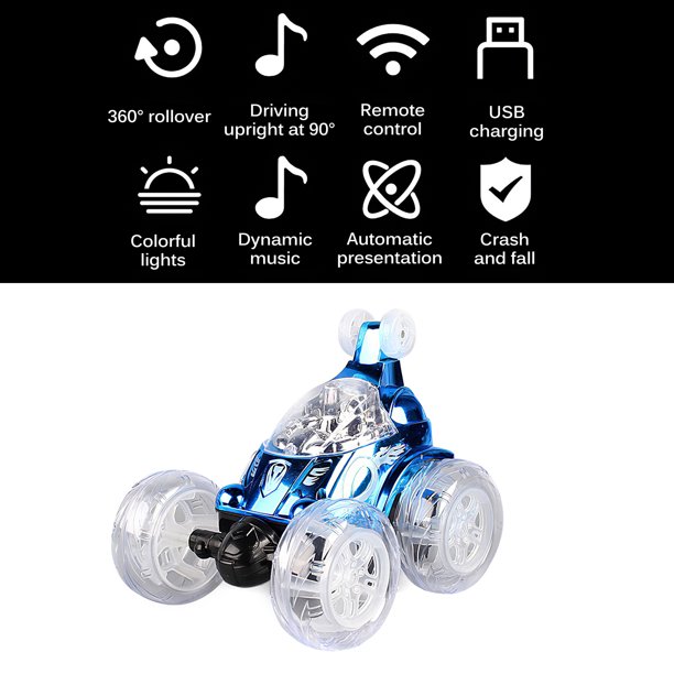 Motocicleta De Control Remoto Acrobática De Juguete Con Rotación 360°